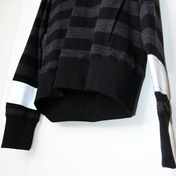 BNWT AW18 JUNYA WATANABE REFLECTIVE TAPE STRIP SWEATSHIRT S - Picture 6 of 15